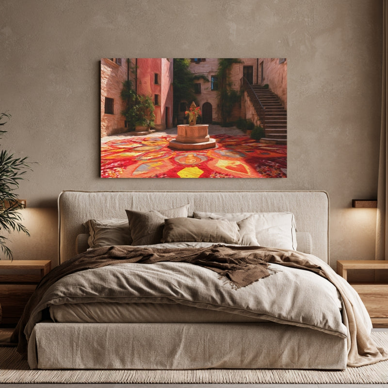 Spello Infiorata Flower Carpet Courtyard — Spello, Italy, view 6