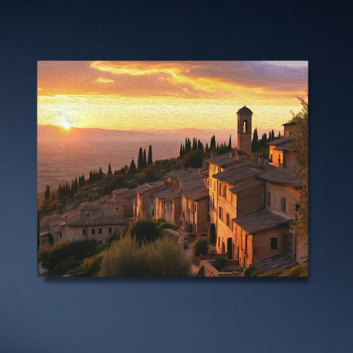 Spello Hilltop Village Sunset — Spello, Italy, close-up detail