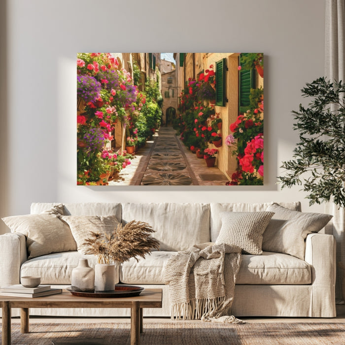 Spello Flower-Lined Medieval Alley
