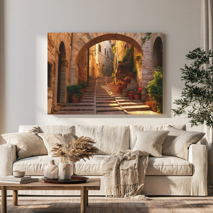 Spello Stone Archway Staircase