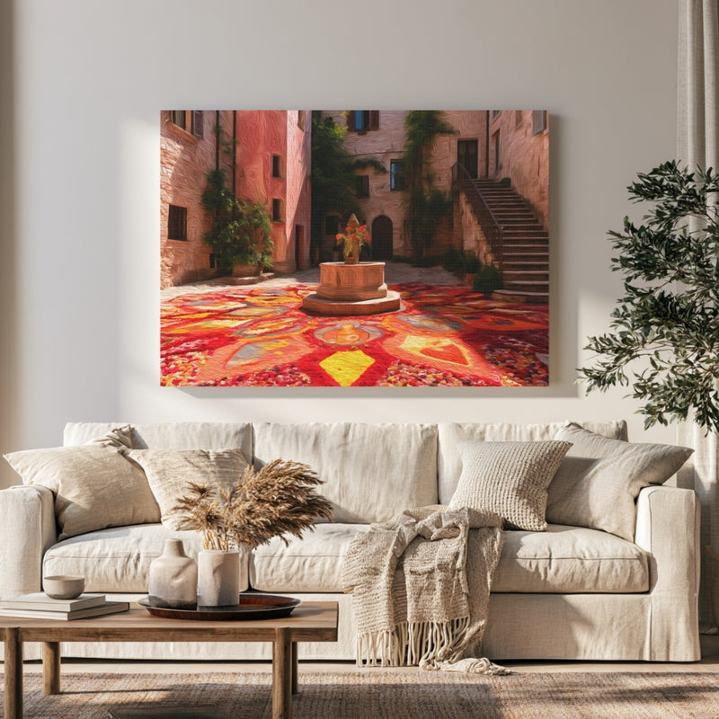 Spello Infiorata Flower Carpet Courtyard — Spello, Italy, view 1