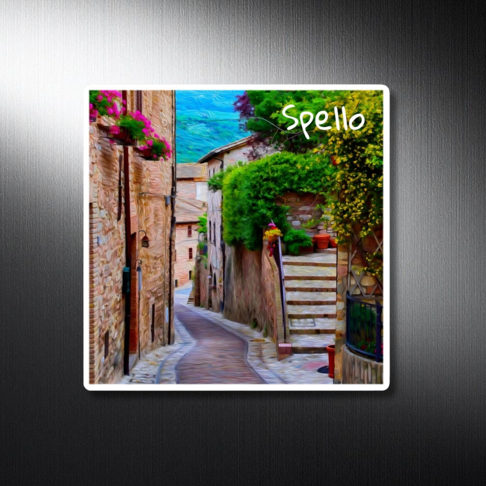 Spello, Italy | Ancient Stone Village Lane | Original Series Decorative Magnet