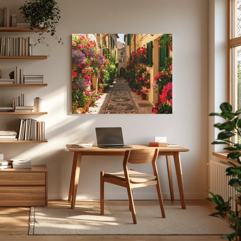 Spello Flower-Lined Medieval Alley — Spello, Italy, view 4