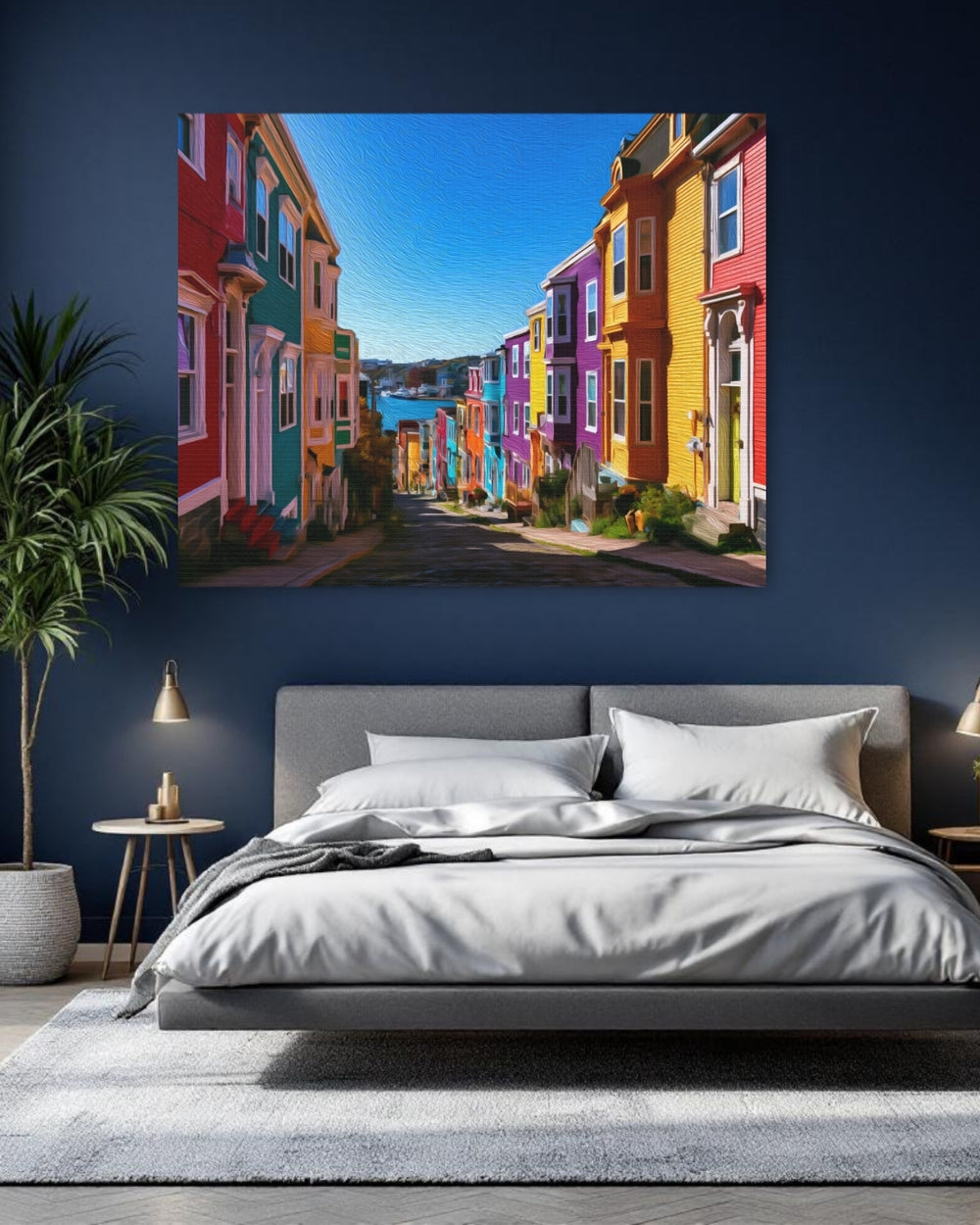 St. John’s, Newfoundland | Jellybean Row Colourful Houses | Original Series Gallery Canvas detail