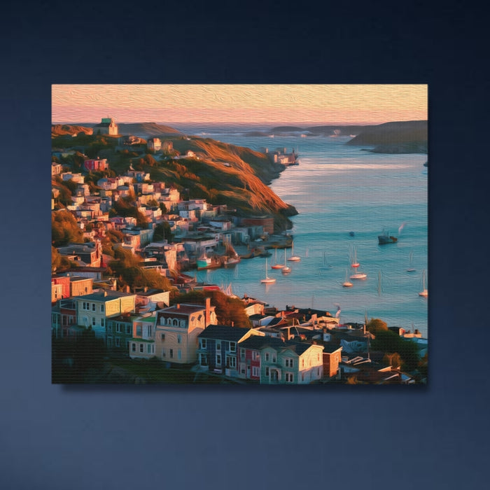 St. John’s, Newfoundland | St. John's Harbour Hillside Panorama | Original Series Gallery Canvas