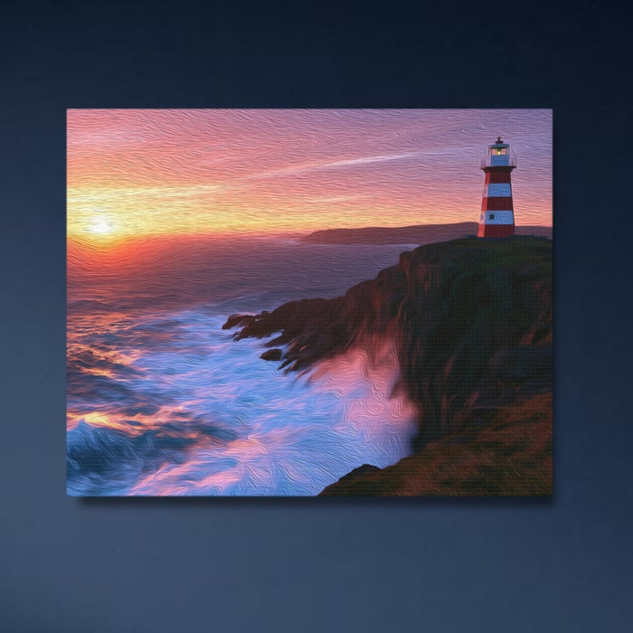 St. John’s, Newfoundland | Cape St. Mary's Lighthouse Cliffs | Original Series Gallery Canvas