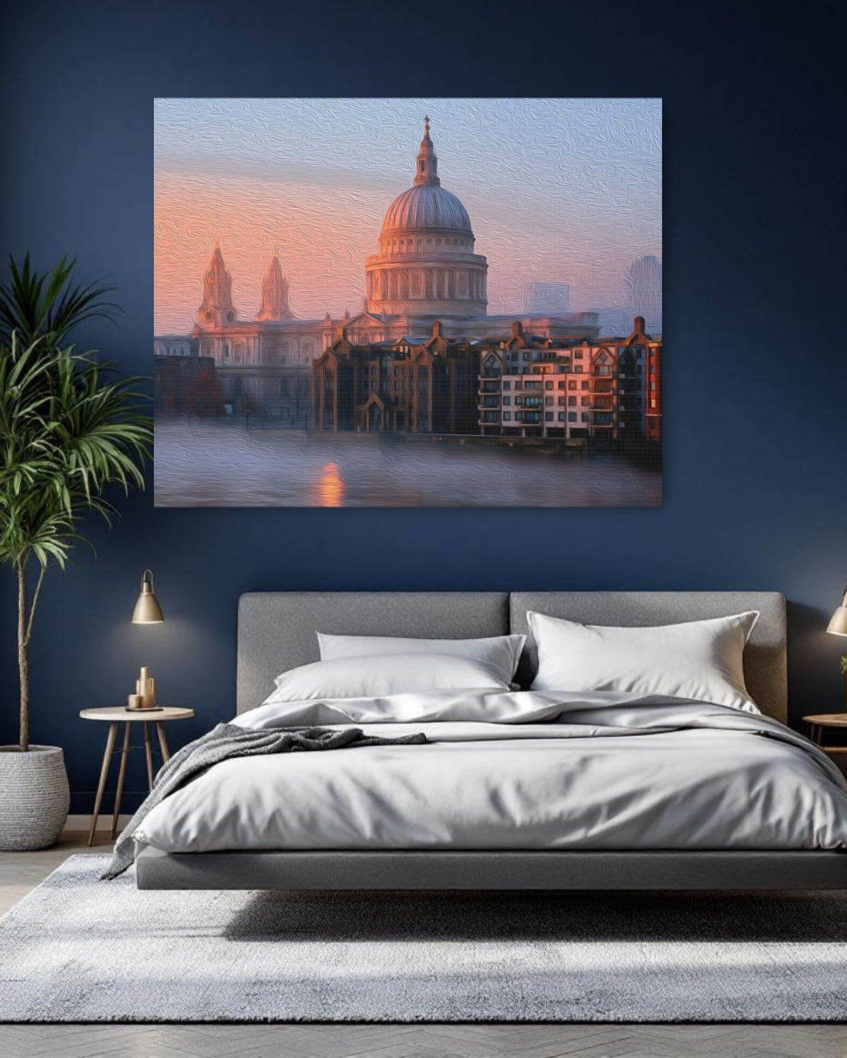 St Paul's Cathedral | St Pauls Cathedral Thames Riverbank | Original Series Gallery Canvas detail