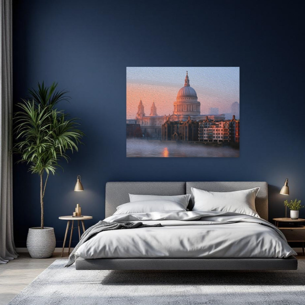 St Paul's Cathedral | St Pauls Cathedral Thames Riverbank | Original Series Gallery Canvas detail