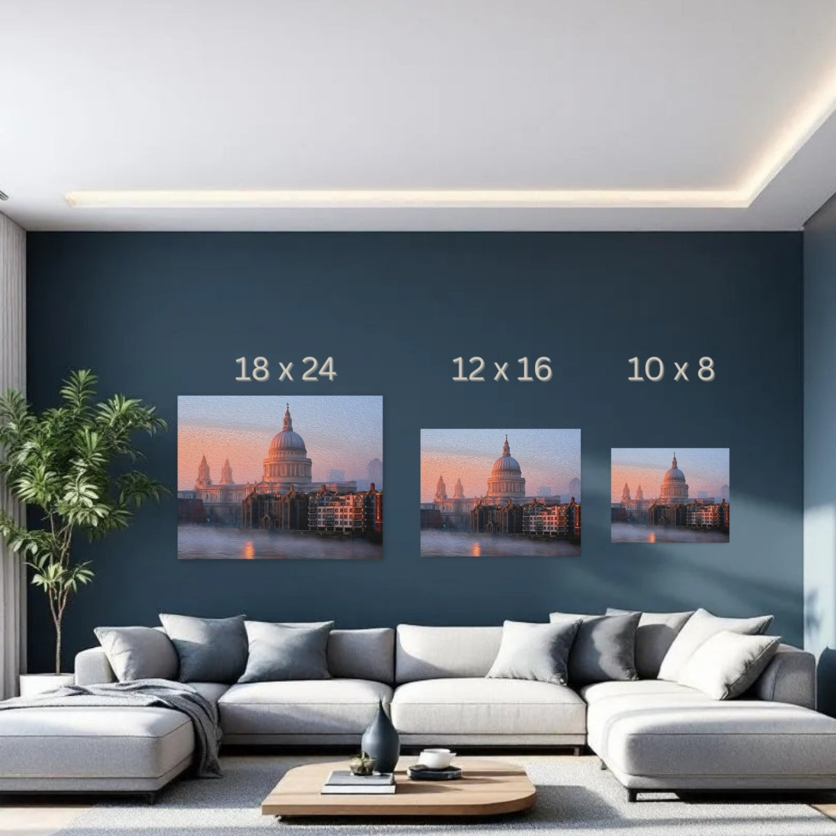 St Paul's Cathedral | St Pauls Cathedral Thames Riverbank | Original Series Gallery Canvas detail