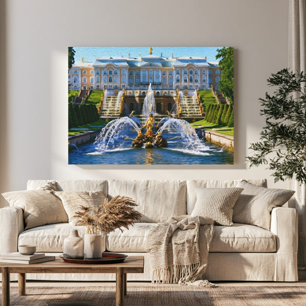 St. Petersburg, Russia | Peterhof Grand Cascade Fountains | Original Series Gallery Canvas