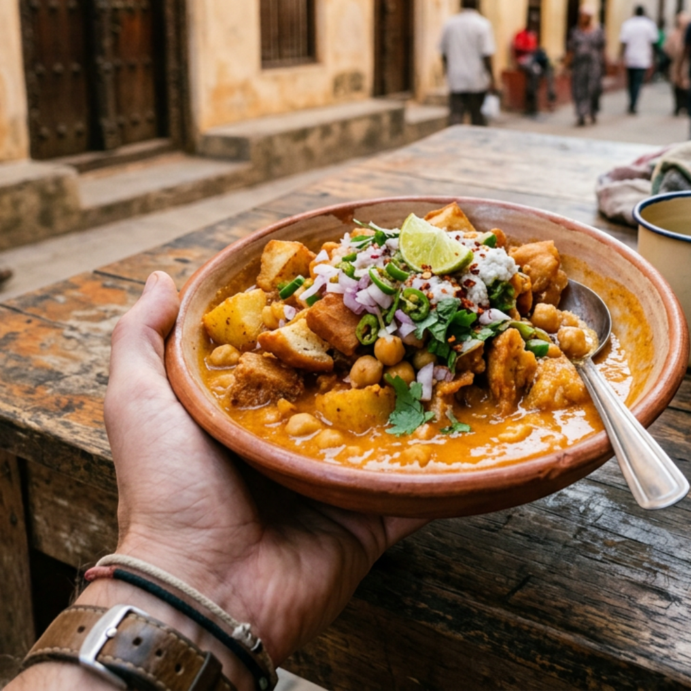 Local cuisine study in Stone Town, Zanzibar