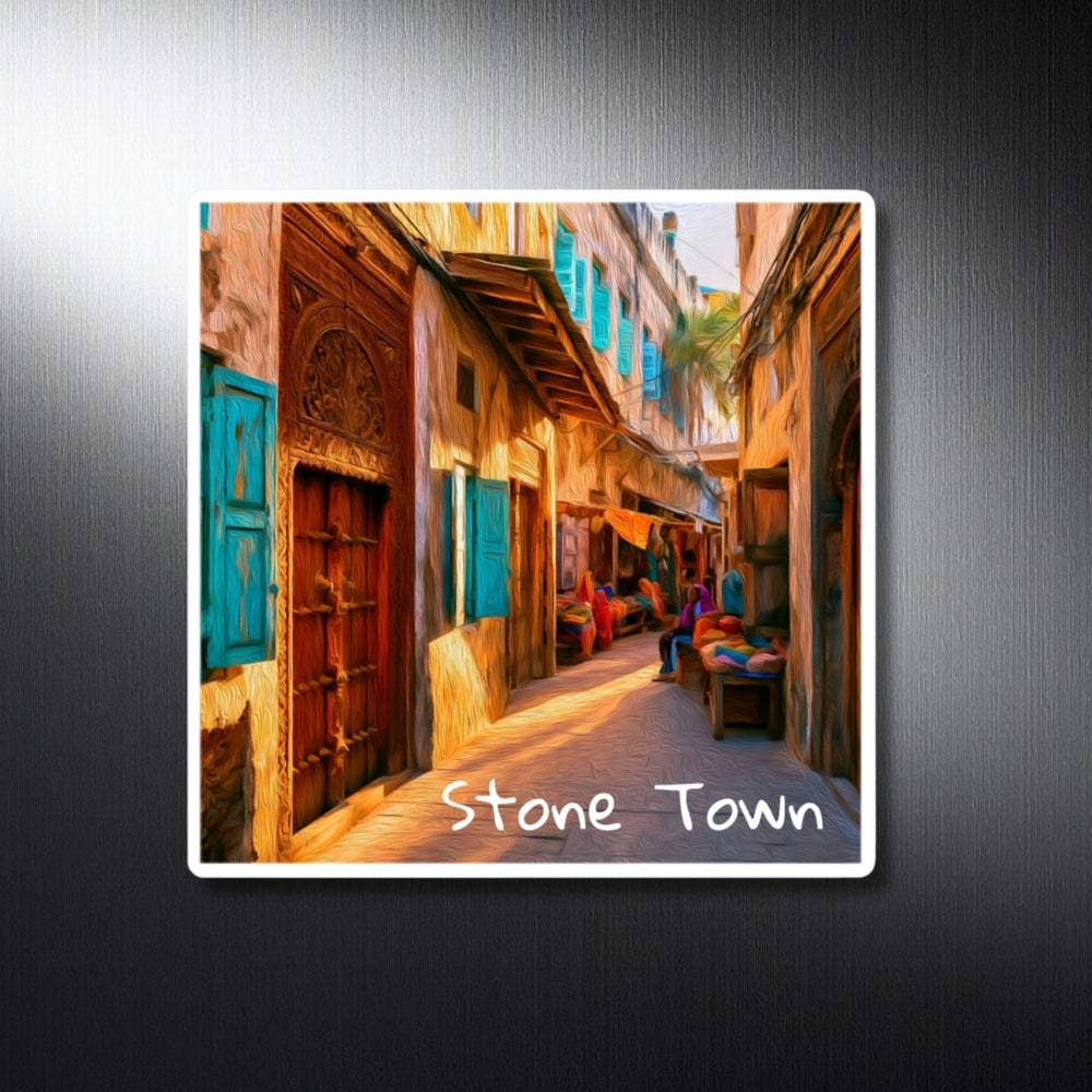 Stone Town, Zanzibar | Ancient Medina Market Alley | Original Series Decorative Magnet