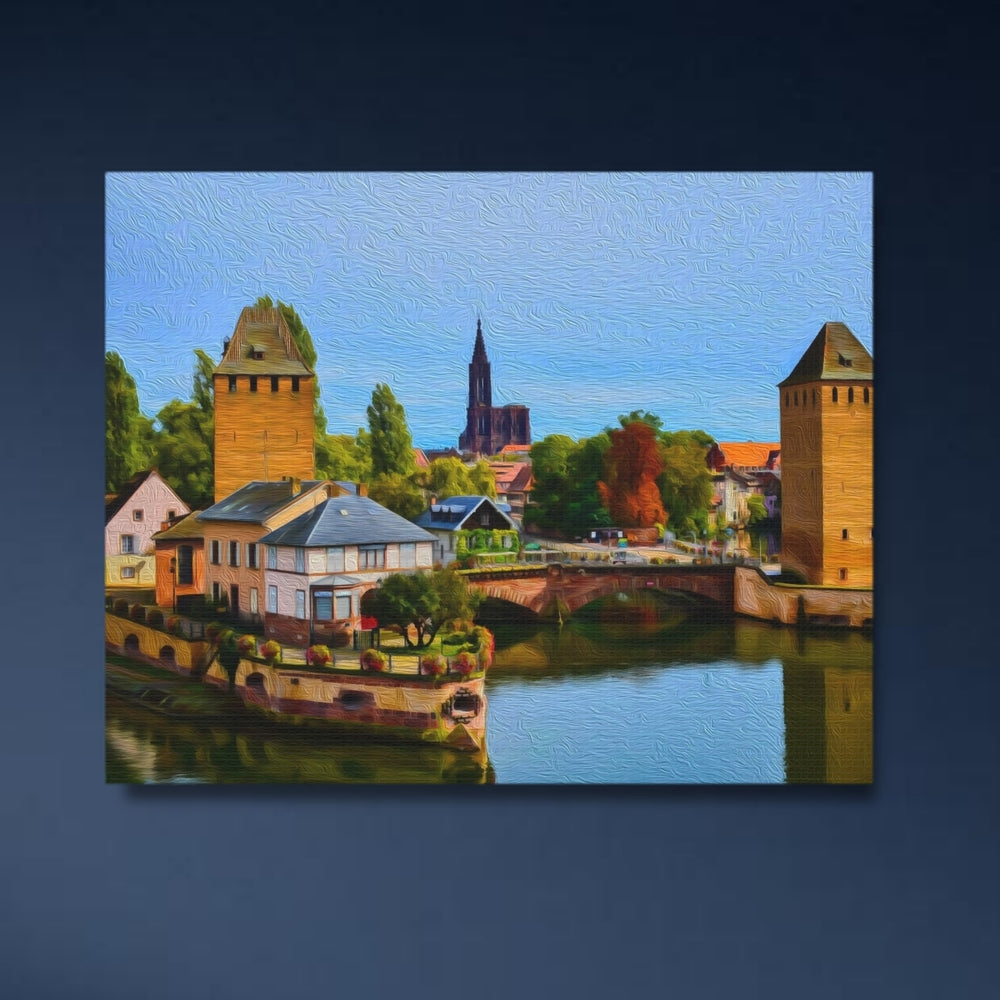 Strasbourg, France | Ponts Couverts Medieval Towers | Original Series Gallery Canvas detail