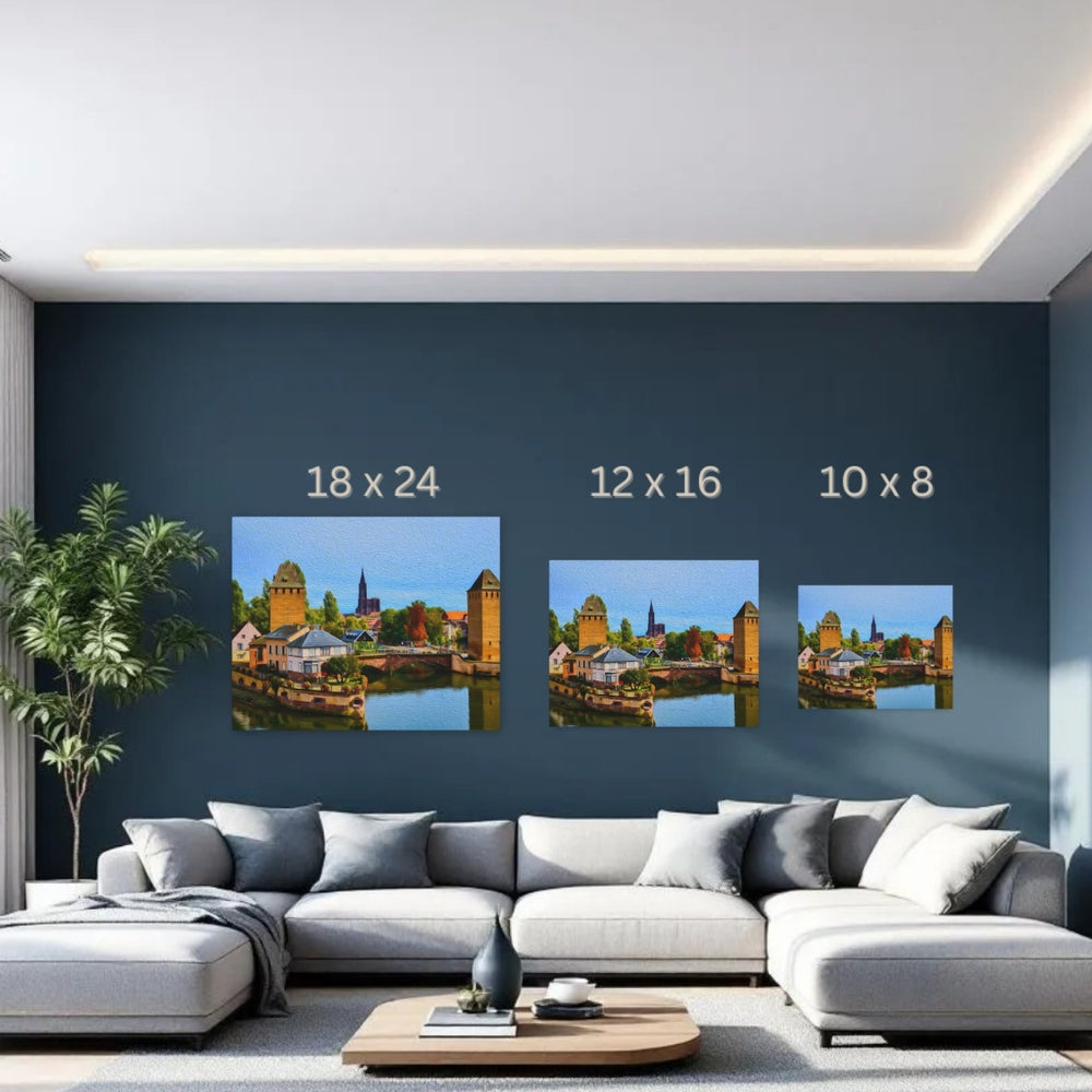 Strasbourg, France | Ponts Couverts Medieval Towers | Original Series Gallery Canvas detail