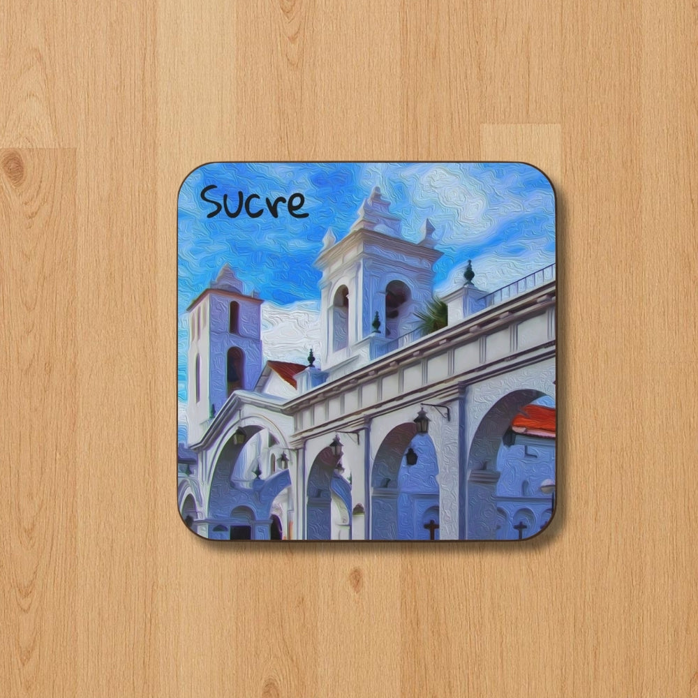 Sucre, Bolivia  | Colonial Cathedral Arches | Original Series Hardboard Coaster
