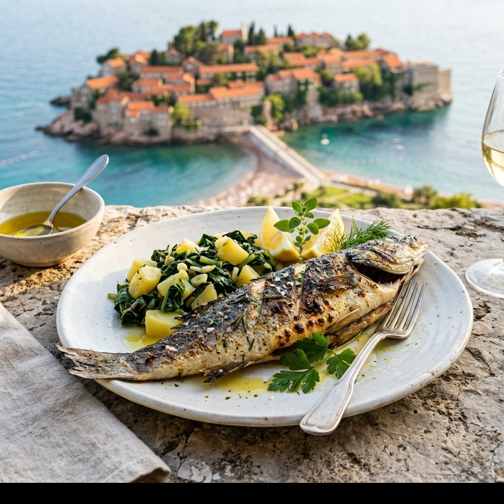 Local cuisine study in Sveti Stefan, Montenegro