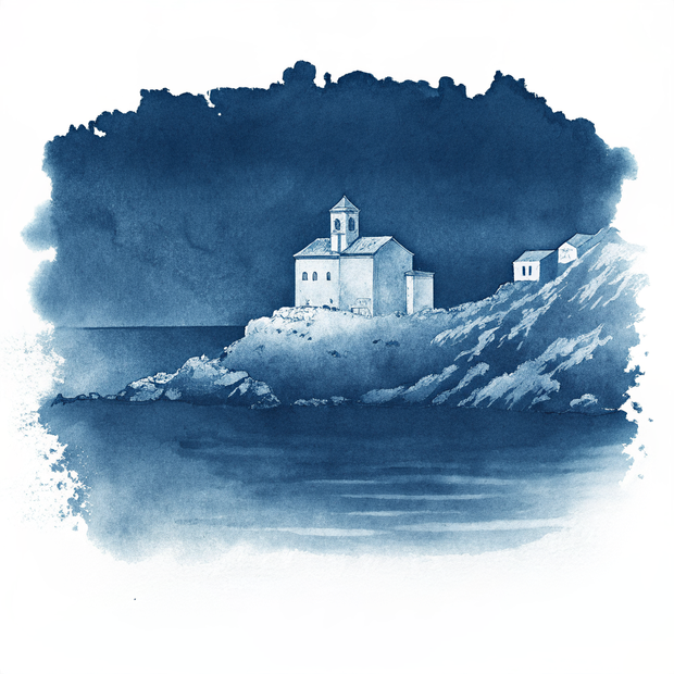 Sveti Stefan watercolor