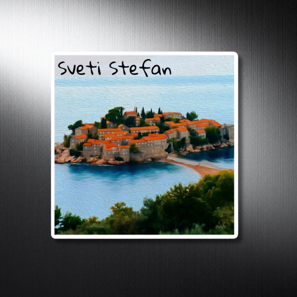 Sveti Stefan, Montenegro | Island Village Adriatic Coast | Original Series Decorative Magnet