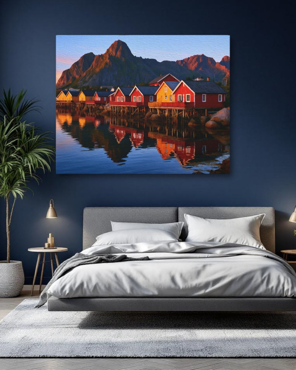 Svolvaer, Norway | Waterfront Rorbu Fishing Village | Original Series Gallery Canvas detail