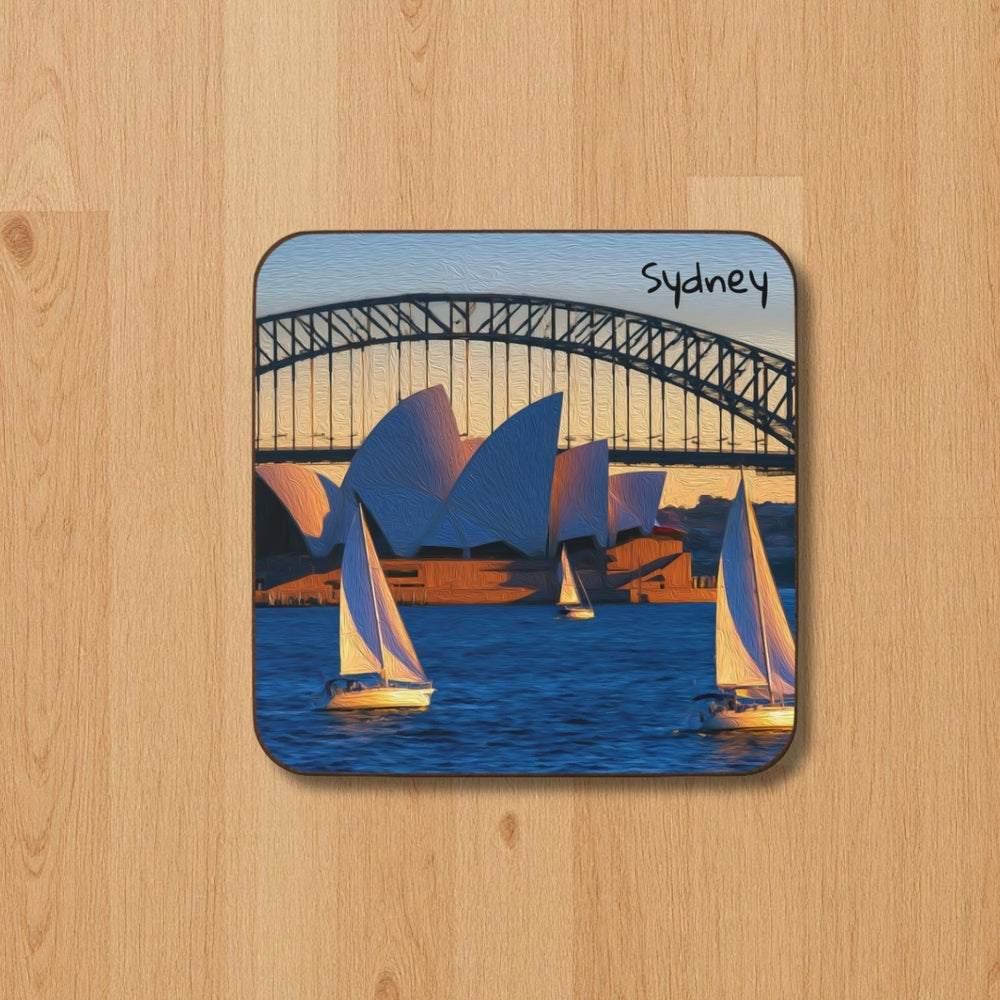 Sydney, Australia | Harbour Bridge and Opera House | Original Series Hardboard Coaster