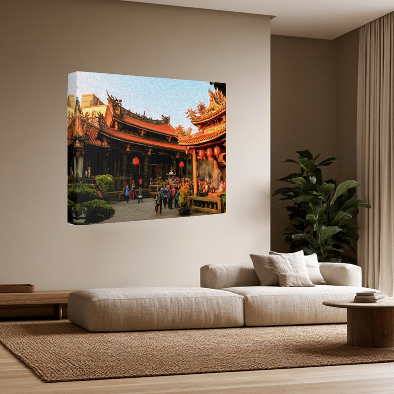 Taipei, Taiwan | Longshan Temple Courtyard Taipei | Original Series Gallery Canvas