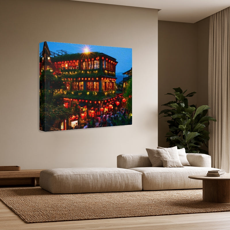 Taipei, Taiwan | Jiufen Old Street Teahouse | Original Series Gallery Canvas