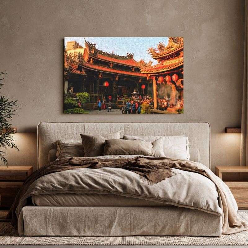 Taipei, Taiwan | Longshan Temple Courtyard Taipei | Original Series Gallery Canvas