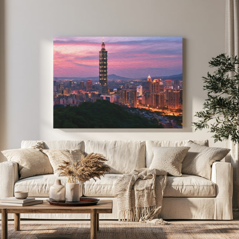 Taipei City Skyline Sunset — Taipei, Taiwan, view 1