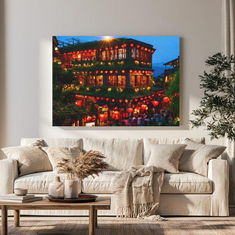 Taipei, Taiwan | Jiufen Old Street Teahouse | Original Series Gallery Canvas