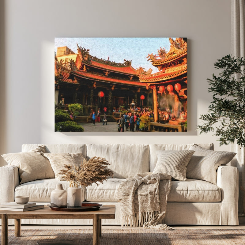 Taipei, Taiwan | Longshan Temple Courtyard Taipei | Original Series Gallery Canvas