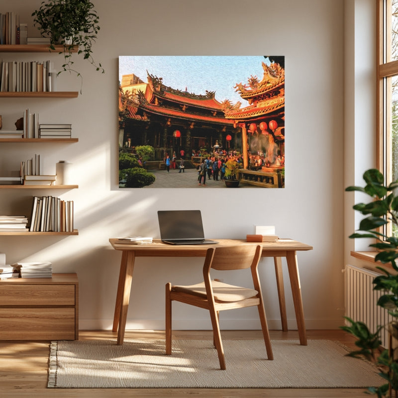 Taipei, Taiwan | Longshan Temple Courtyard Taipei | Original Series Gallery Canvas