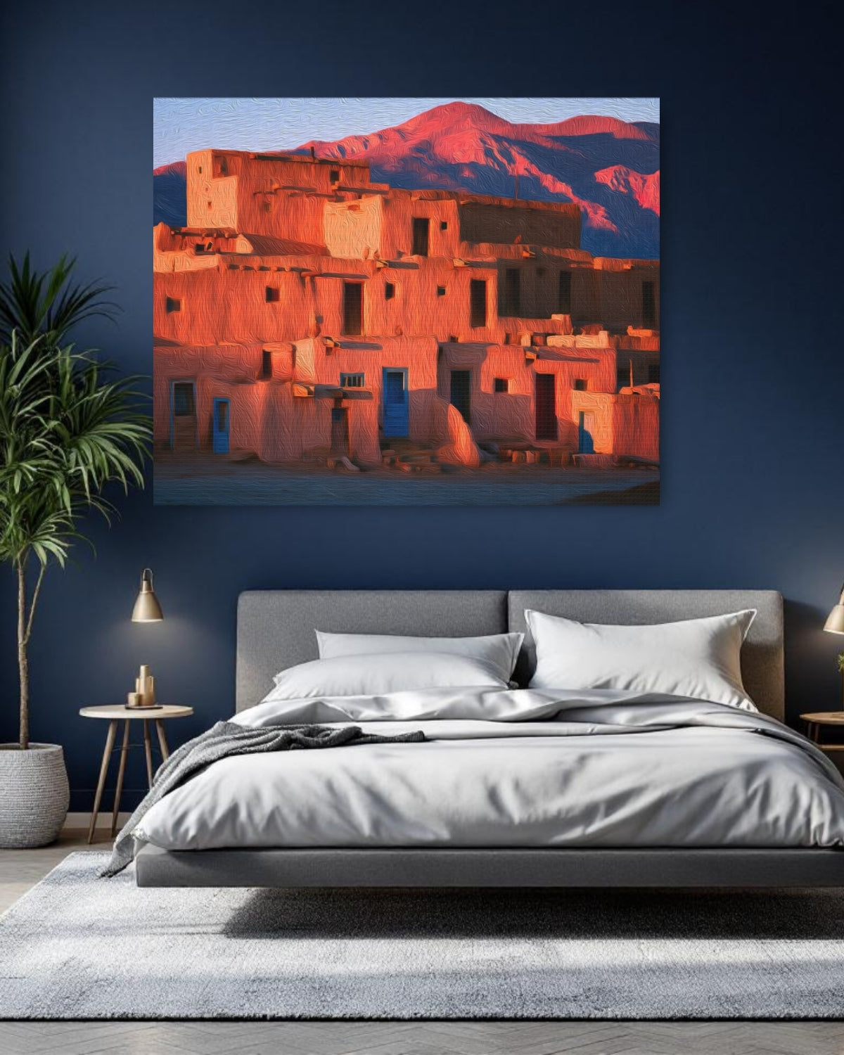 Taos, New Mexico | Taos Pueblo Adobe Dwellings | Original Series Gallery Canvas detail