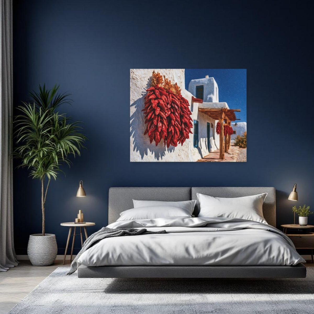 Taos, New Mexico | New Mexico Adobe Ristra Scene | Original Series Gallery Canvas detail