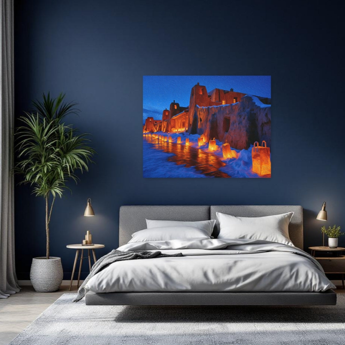 Taos, New Mexico | Taos Pueblo Christmas Farolitos | Original Series Gallery Canvas detail