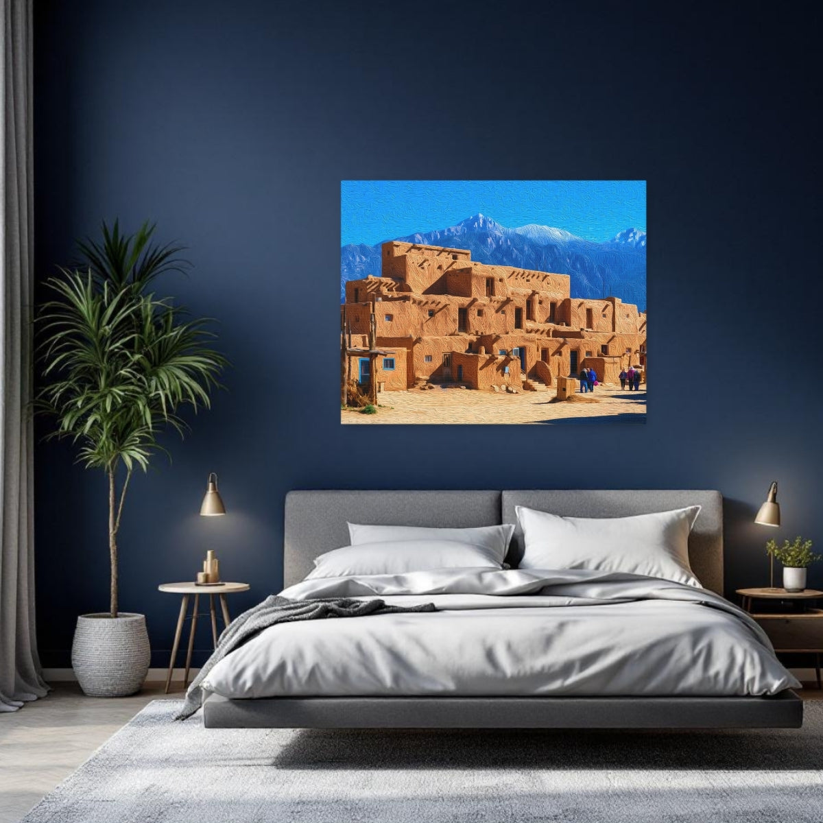 Taos, New Mexico | Taos Pueblo Multi-Story Adobe | Original Series Gallery Canvas detail