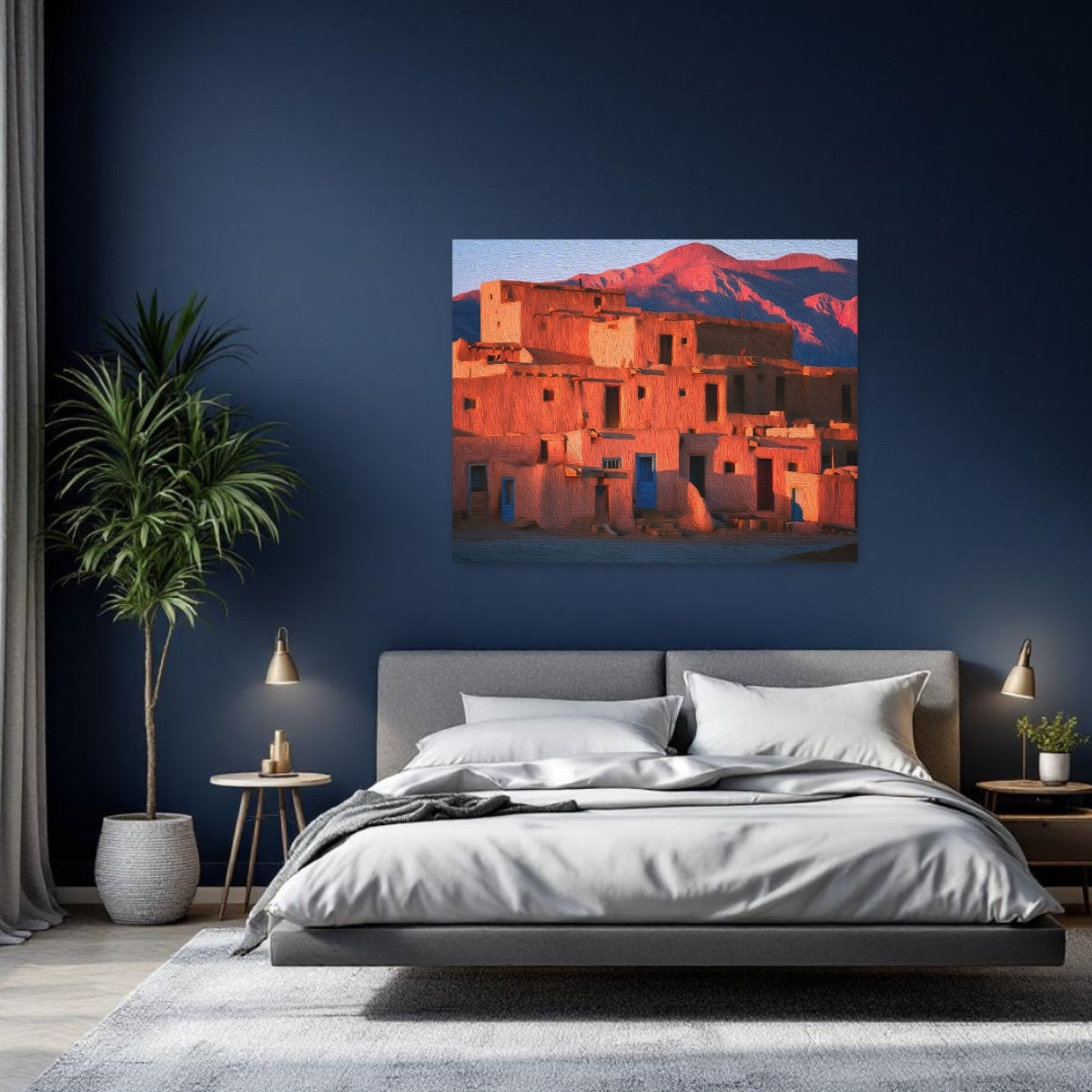 Taos, New Mexico | Taos Pueblo Adobe Dwellings | Original Series Gallery Canvas detail