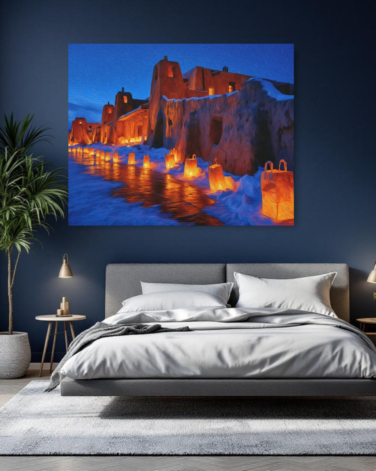 Taos, New Mexico | Taos Pueblo Christmas Farolitos | Original Series Gallery Canvas detail