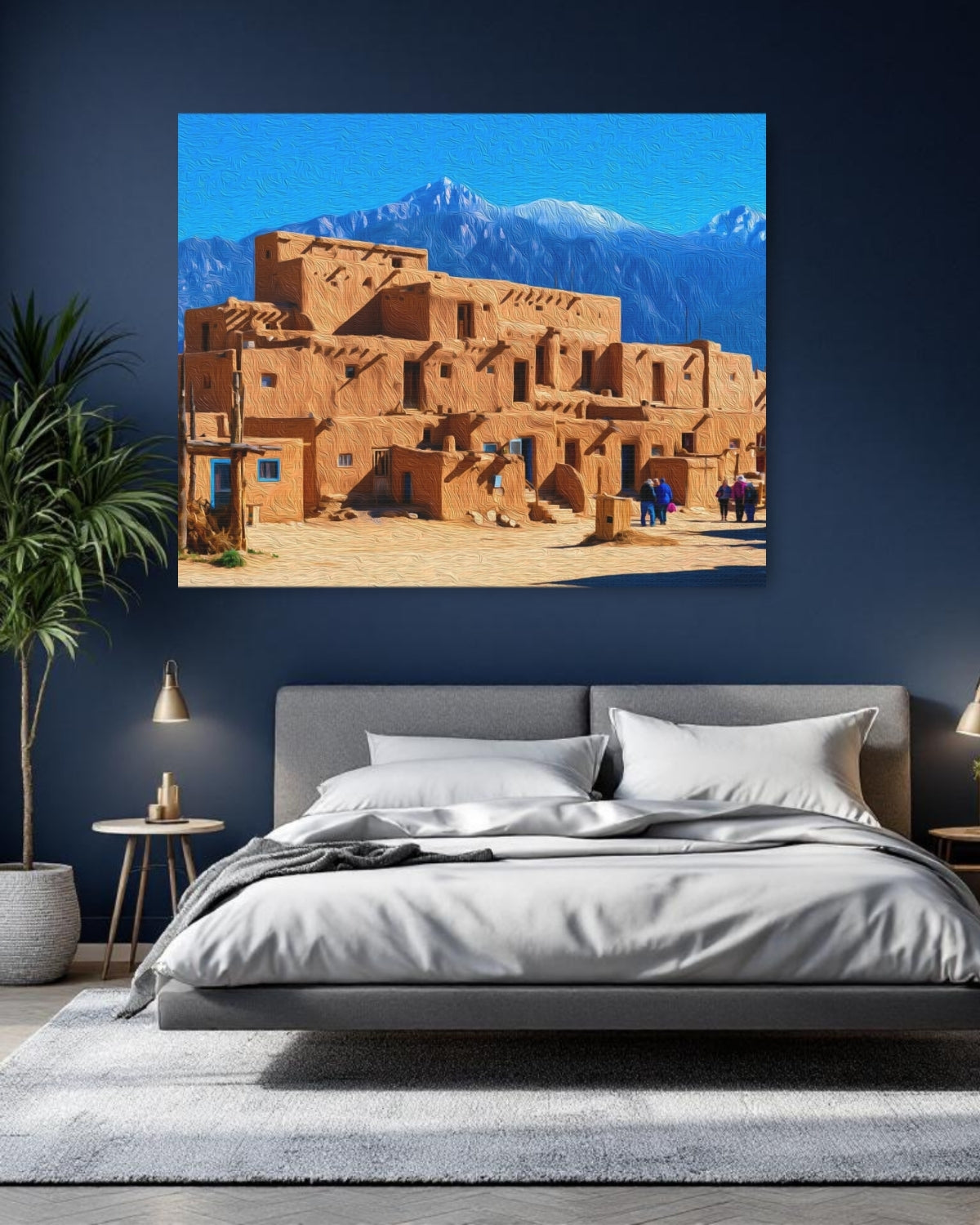 Taos, New Mexico | Taos Pueblo Multi-Story Adobe | Original Series Gallery Canvas detail