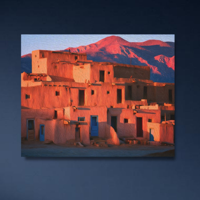 Taos, New Mexico | Taos Pueblo Adobe Dwellings | Original Series Gallery Canvas