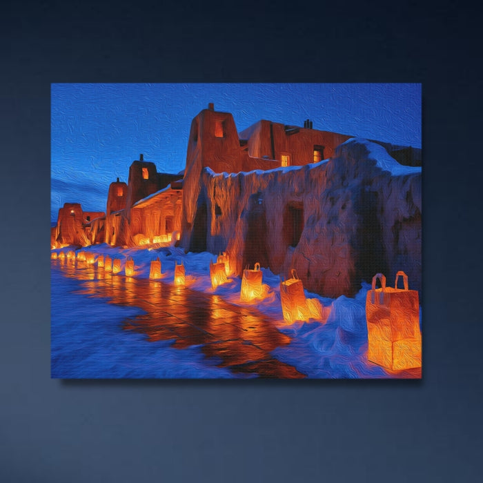 Taos, New Mexico | Taos Pueblo Christmas Farolitos | Original Series Gallery Canvas