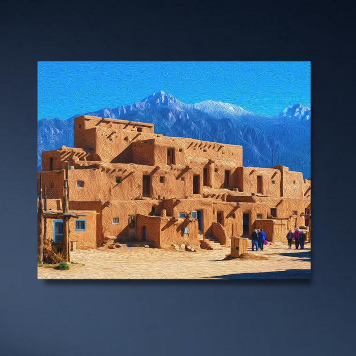 Taos, New Mexico | Taos Pueblo Multi-Story Adobe | Original Series Gallery Canvas