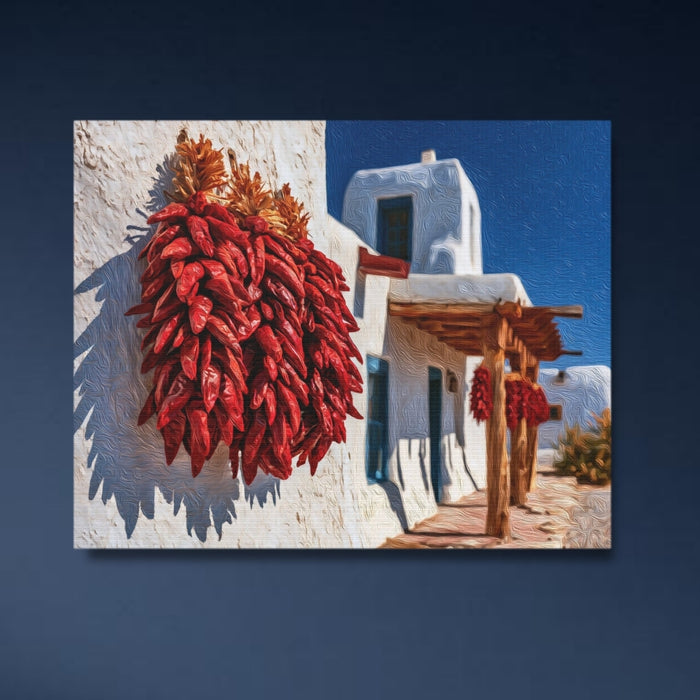 Taos, New Mexico | New Mexico Adobe Ristra Scene | Original Series Gallery Canvas