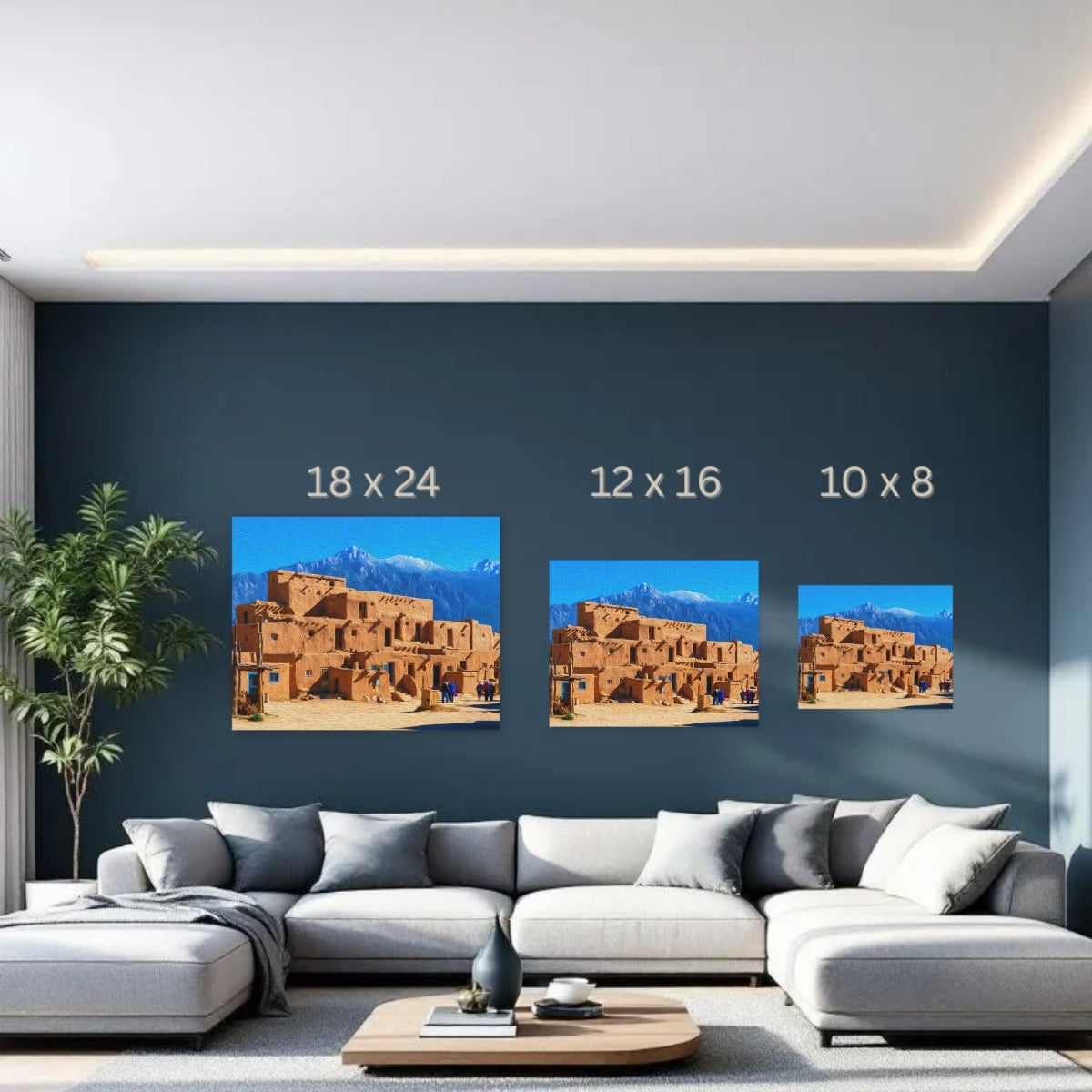 Taos, New Mexico | Taos Pueblo Multi-Story Adobe | Original Series Gallery Canvas detail