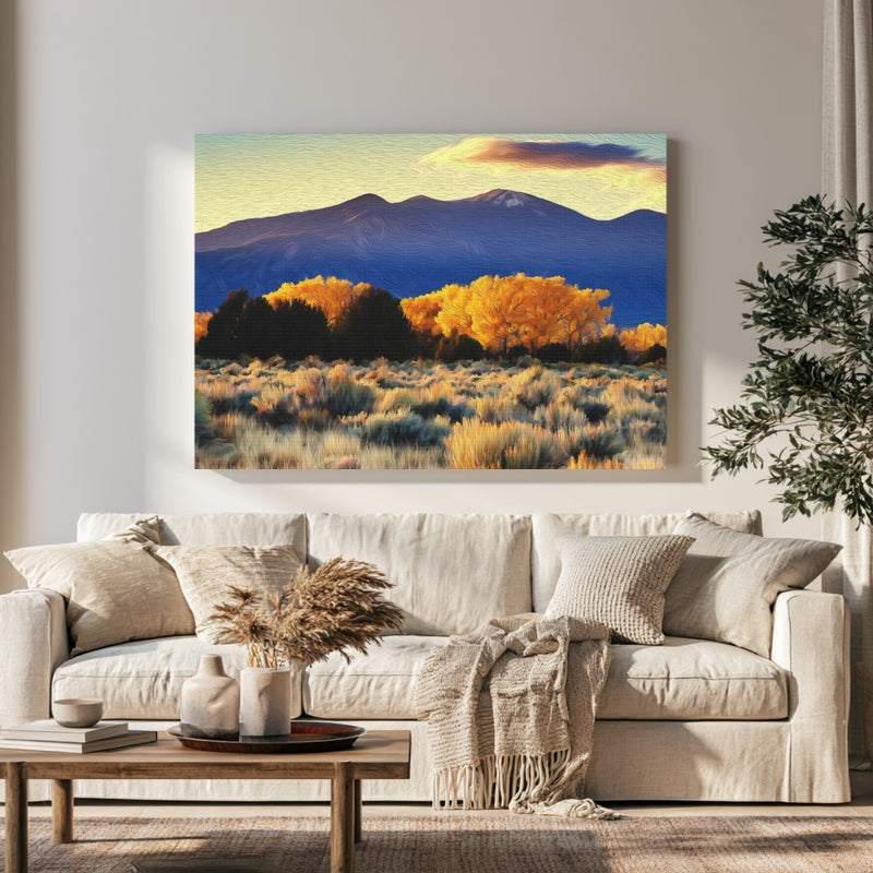 Taos Mountain Cottonwood Autumn in a room — Taos, New Mexico