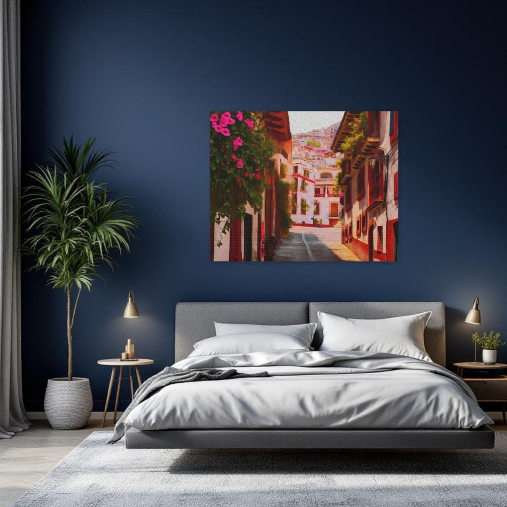 Taxco, Mexico | Cobblestone Alley Colonial Town | Original Series Gallery Canvas detail