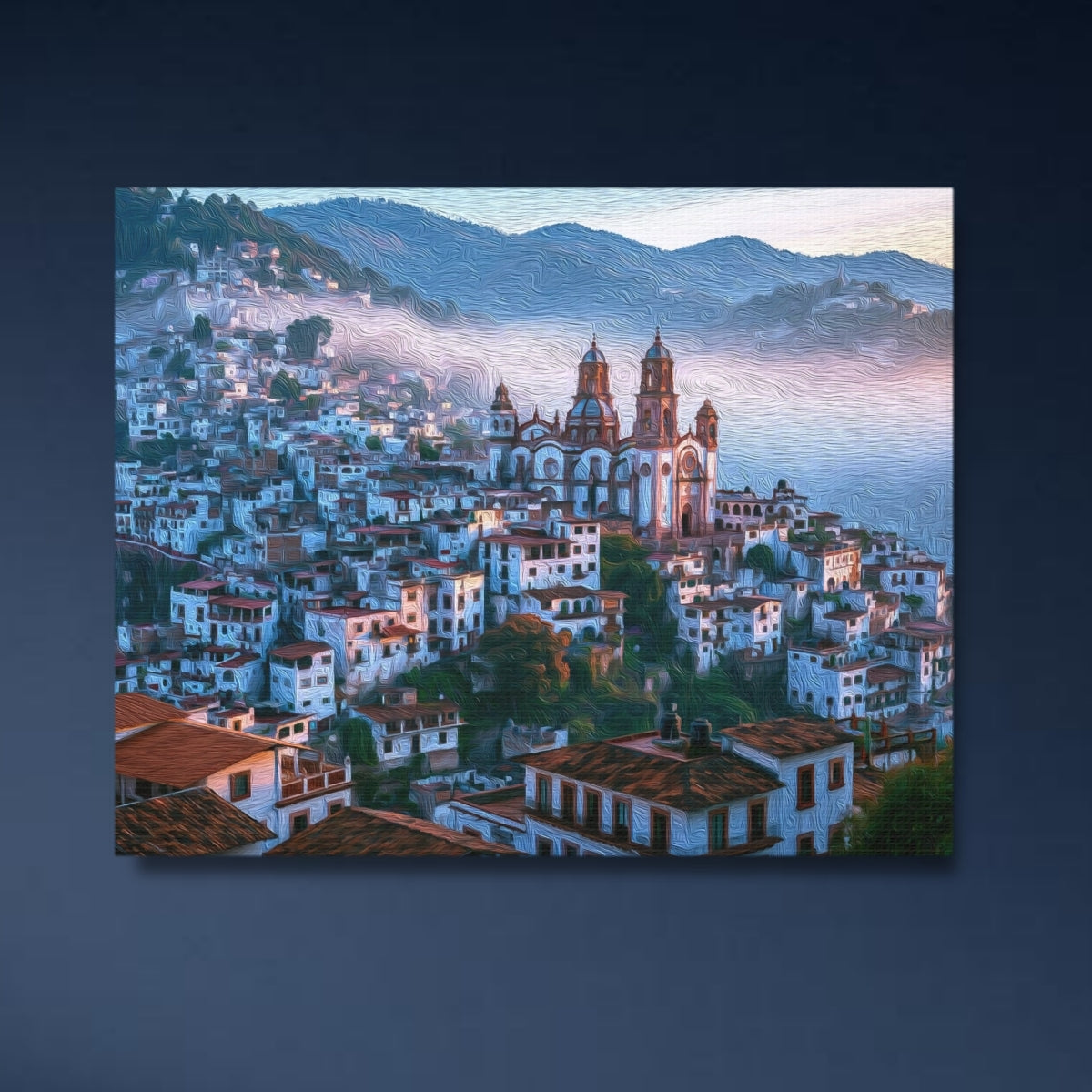Taxco Cathedral Hillside Cityscape — Taxco, Mexico, study 4