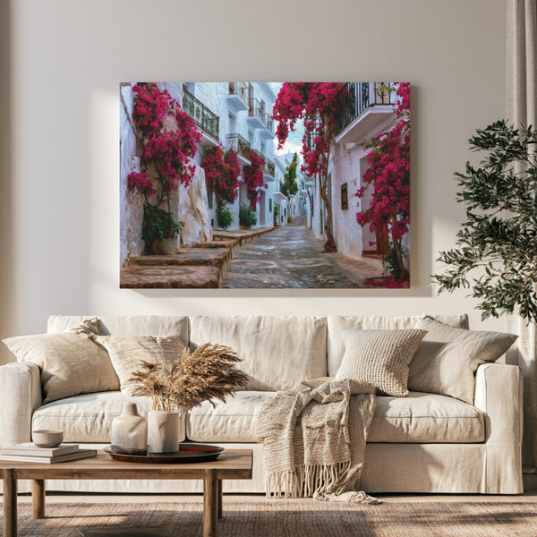 Taxco Bougainvillea Cobblestone Alley