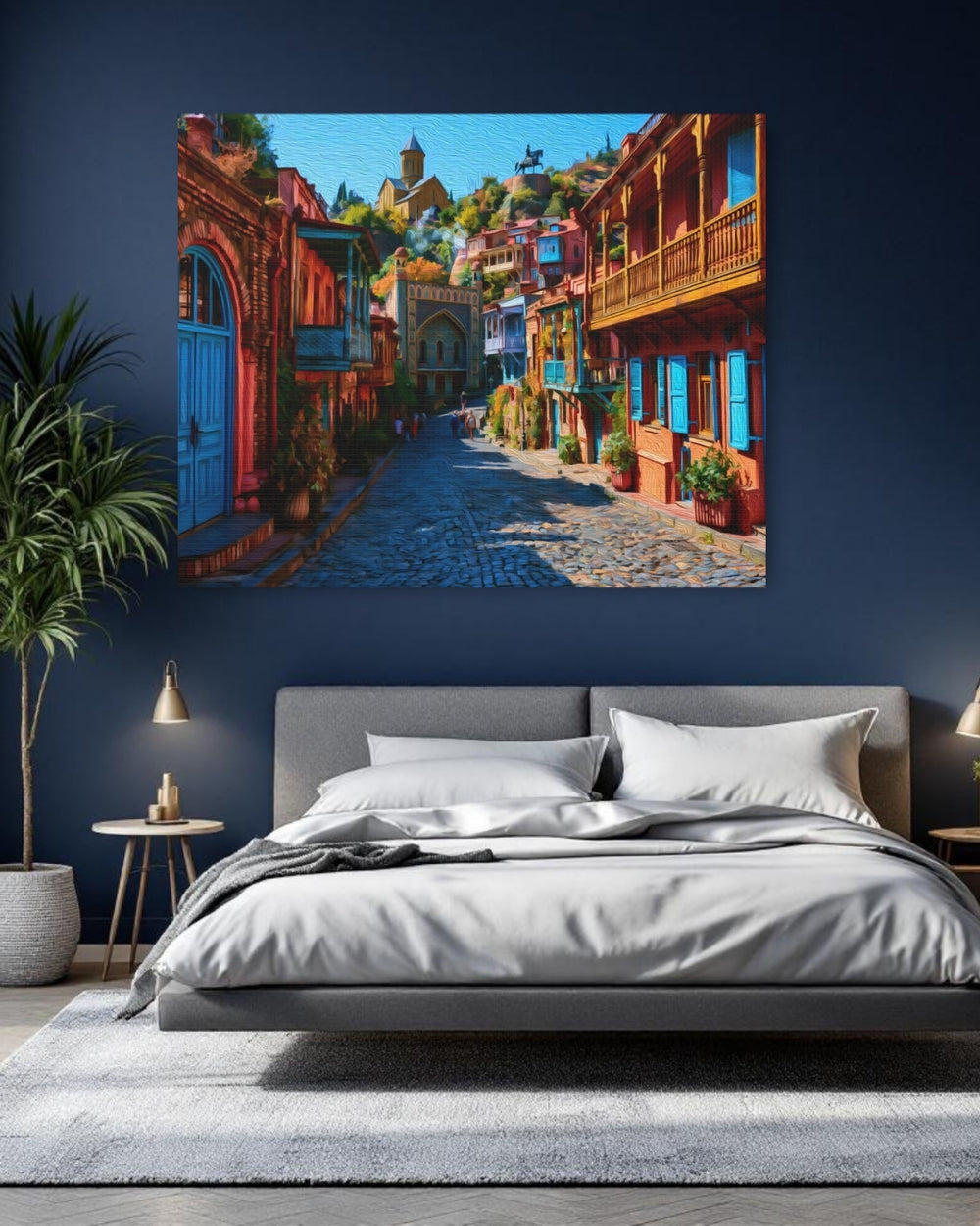Tbilisi Old Town, Georgia | Old Town Cobblestone Street | Original Series Gallery Canvas detail