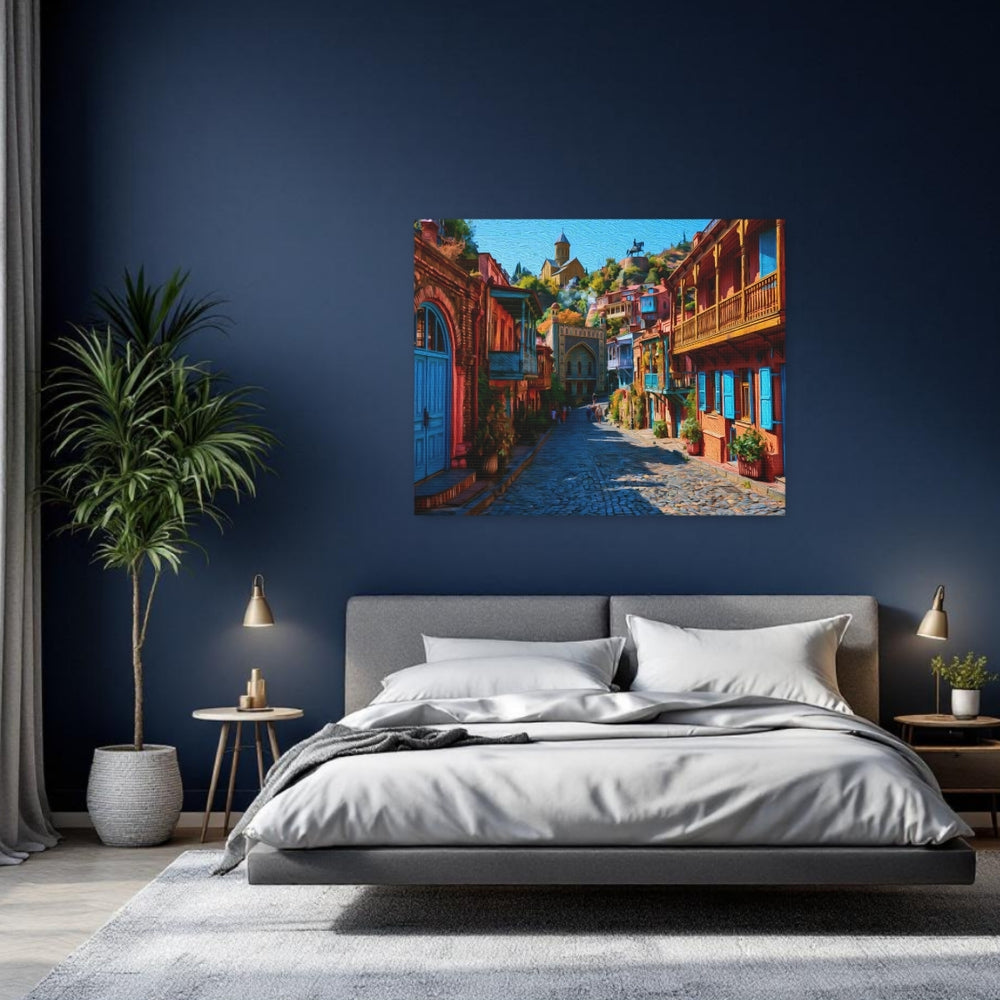 Tbilisi Old Town, Georgia | Old Town Cobblestone Street | Original Series Gallery Canvas detail