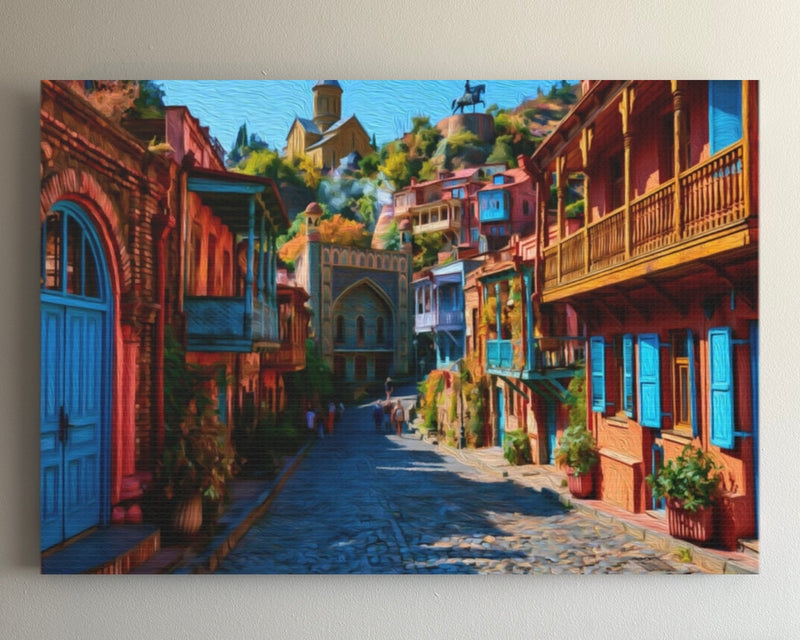 Old Town Cobblestone Street — Tbilisi Old Town, Georgia